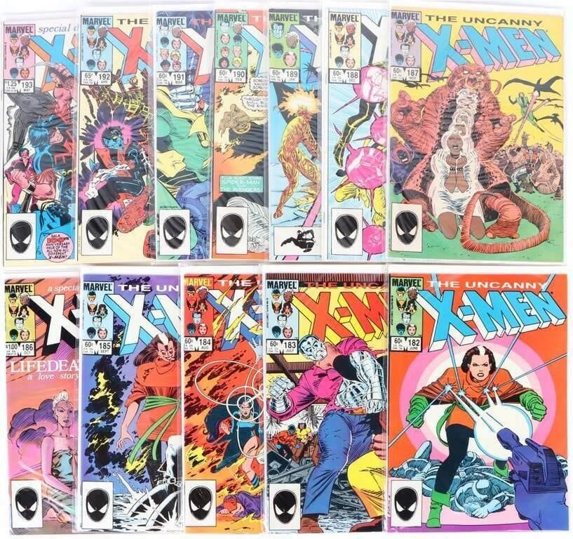 Lot 216268: UNCANNY X-MEN #182-193 1984 MARVEL COMICS LOT