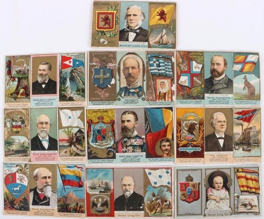 Lot 216286: STATES & COUNTRIES DUKE'S CIGS/HONEST LONG CUT--10