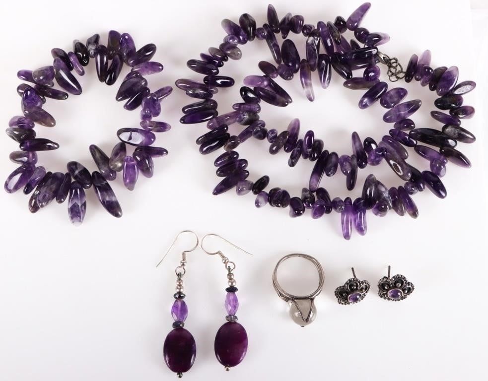 Lot 216331: STERLING SILVER AMETHYST LADIES MATCHING SET