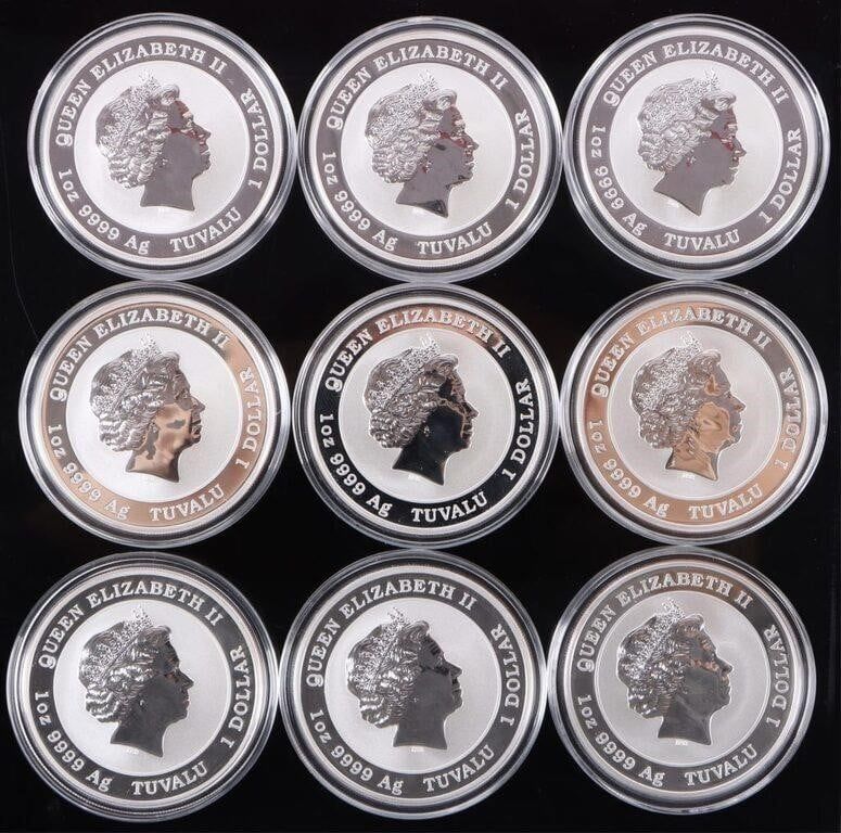 Lot 216382: 2020 P FINE SILVER 1OZT RPF TUVALU BULLION - (10)