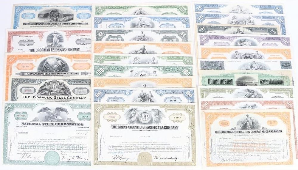 Lot 216418: 1900'S ISSUED STOCK COMPANY CERTIFICATES - 24