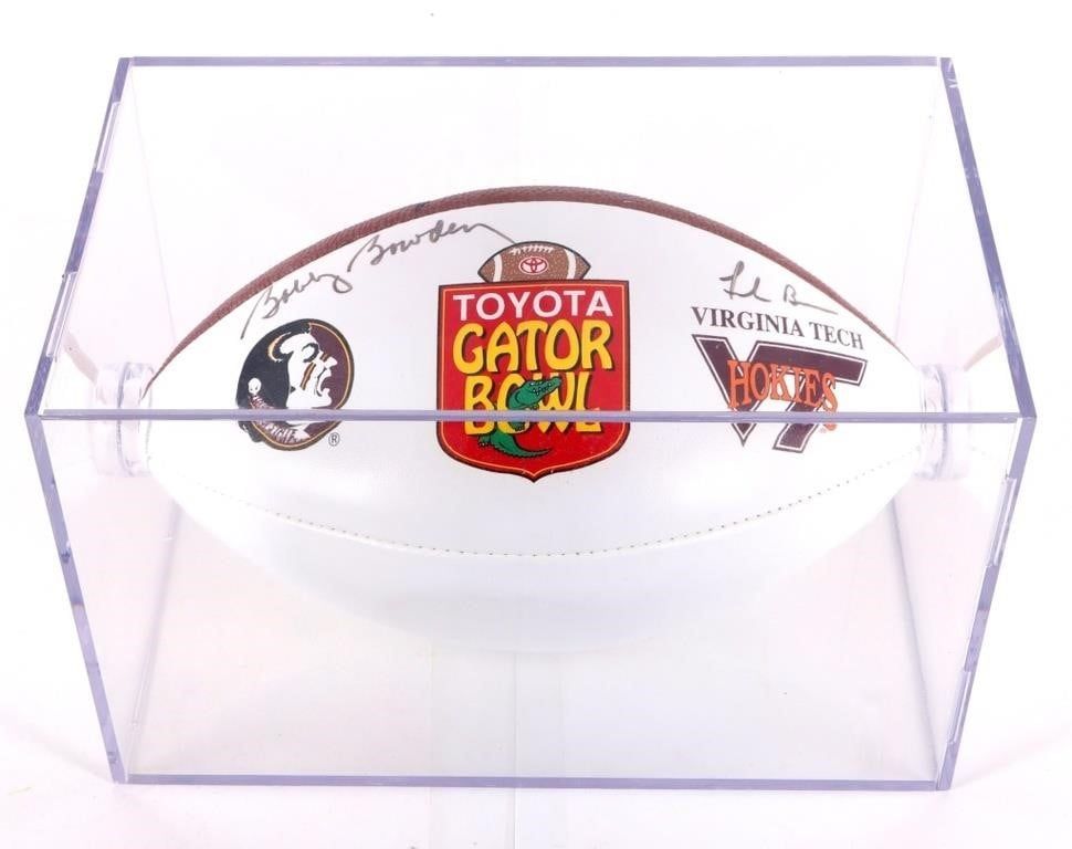 Lot 216419: BOBBY BOWDEN SIGNED FOOTBALL GATOR BOWL VT BEAMER