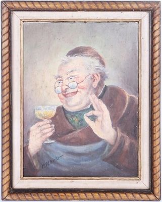 H.M BECKER "THE MONK" ORIGINAL PAINTING SIGNED. H.M Becker "The Monk" original oil painting on 