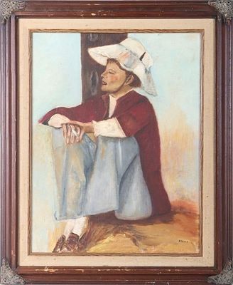 B. DEKLE PORTRAIT OF WOMAN SMOKING OIL ON CANVAS. B. Dekle portrait of a woman smoking under a 