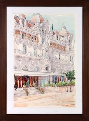 RINO GOLINELLI ORIGINAL WATERCOLOR PAINTING. Rino Golinelli (1932-2017, Italian) original 