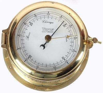 VINTAGE MARITIME BAROMETER WEEMS & PLATH BRASS. Vintage Weems &amp; Plath pure brass maritime 
