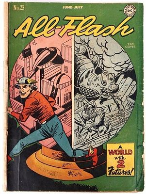 ALL-FLASH #23 A WORLD WITH 2 FUTURES! 10&cent; COMIC. All-Flash #23 A World With 2 Futures! 10&cent; comic 