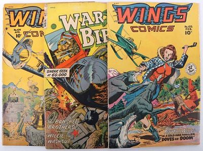 ASSORTED GOLDEN AGE COMIC BOOKS - (3). Assorted Golden Age comic books to include one War Birds 