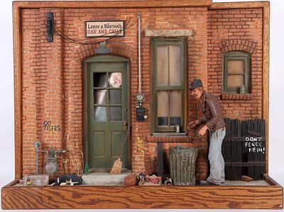 SIGNED MICHAEL GARMAN LIGHTED CITYSCAPE SCULPTURE. Michael Garman's (1938- Current, American) 