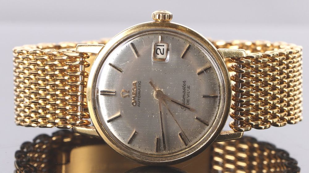 Lot 217032a: OMEGA SEAMASTER DE VILLE 18K GOLD AUTOMATIC WATCH