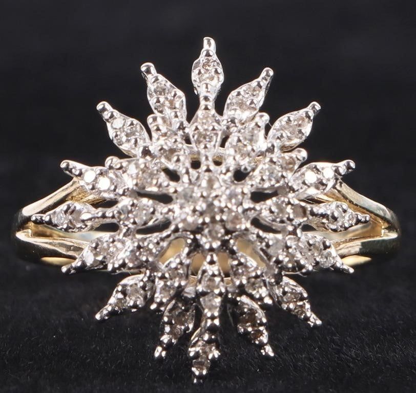 Lot 218170: 0.51CTW DIAMOND 10K YELLOW GOLD RING