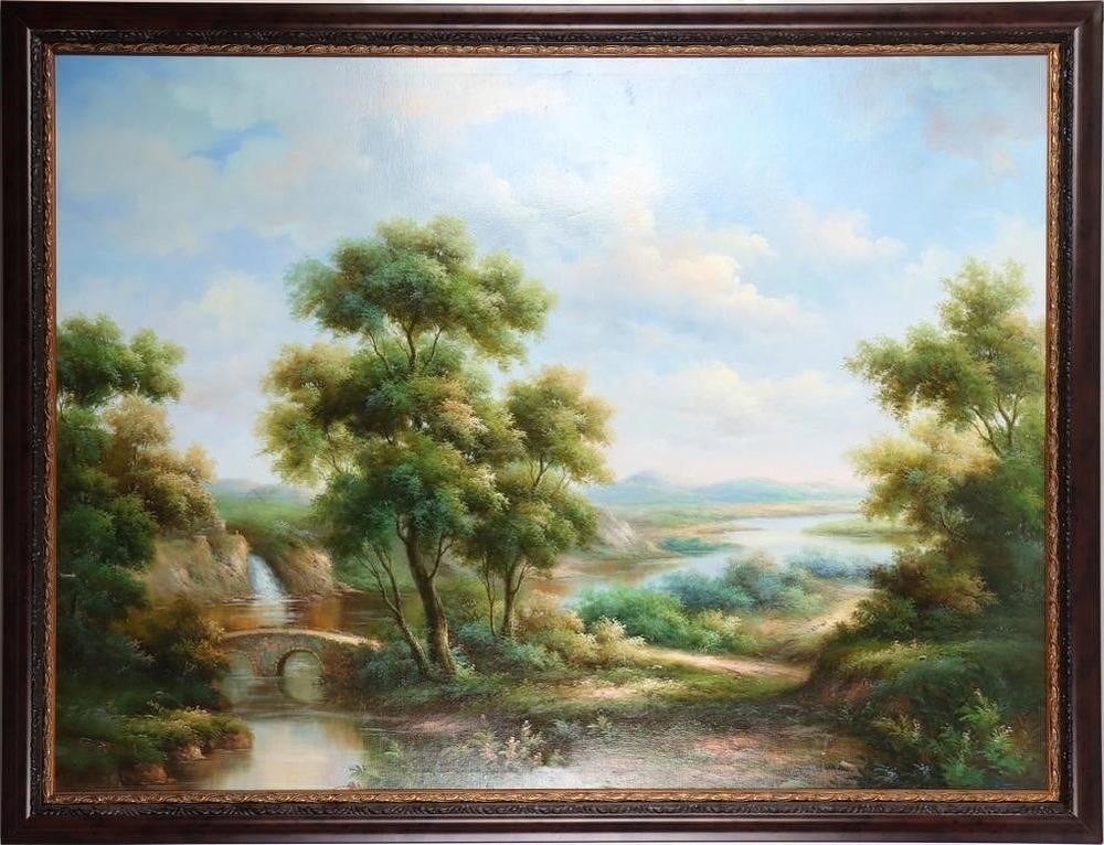Lot 218197: J CARRACCI OIL ON CANVAS LANDSCAPE PAINTING