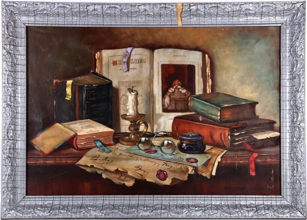 Lot 218198: ORIGINAL J CZENE APATFALVI STILL LIFE OIL PAINTING