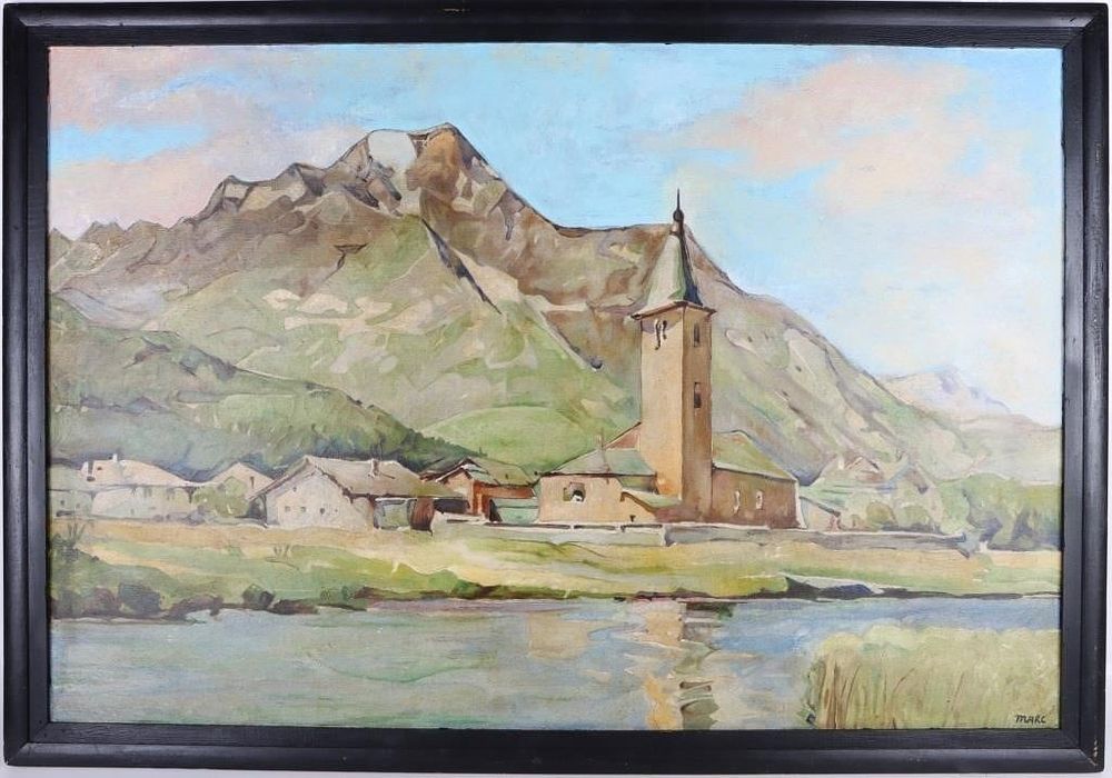 Lot 218202: NICOLAS MARKOVITCH ORIGINAL LANDSCAPE OIL FRAMED