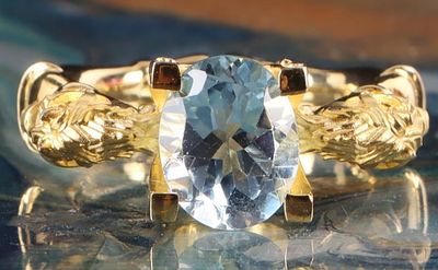 TG STERLING SILVER TOPAZ DOUBLE COLT LADIES RING. TG sterling silver topaz double colt gold tone 