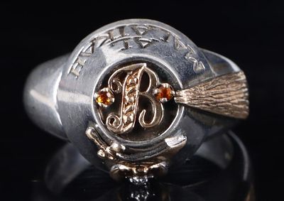 0.925 SILVER DIAMOND TOURMALINE AL MALAIKAH RING. Sterling silver diamond orange tourmaline Al 