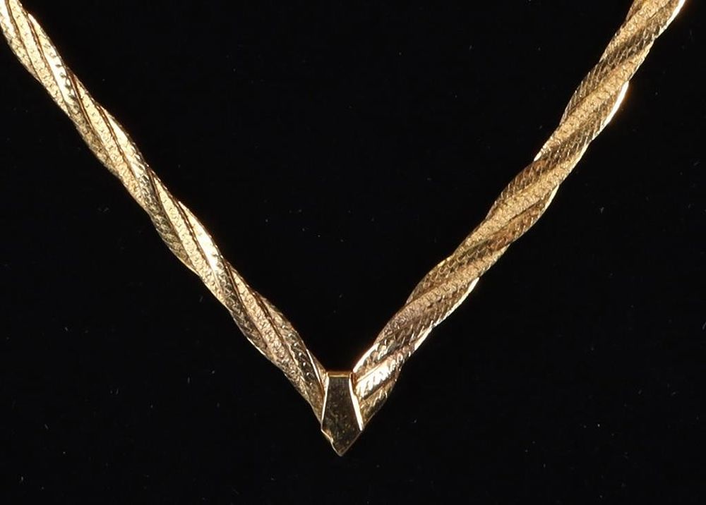 Lot 220349: 14K YELLOW GOLD FLAT ROPE CHAIN ITALIAN NECKLACE