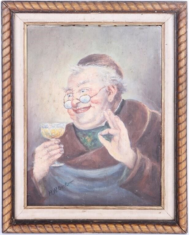 Lot 220366: H.M BECKER "THE MONK" ORIGINAL PAINTING SIGNED
