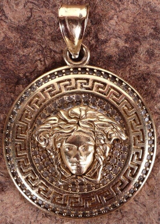 Lot 220377: 14K YELLOW GOLD VERSACE EROS MEDALLION PENDANT