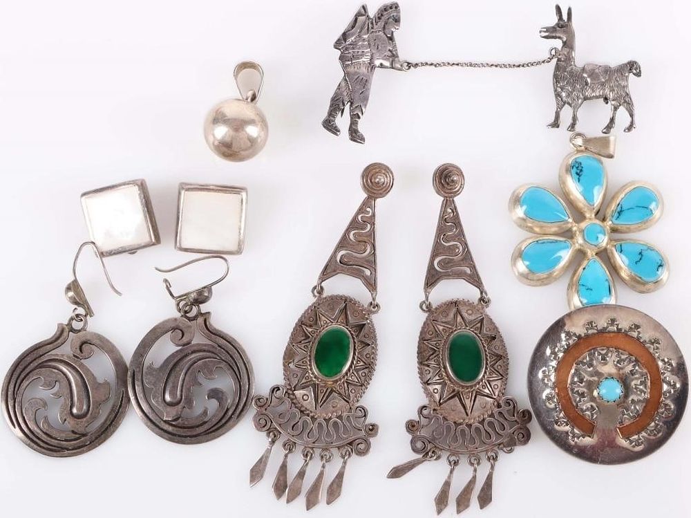 Lot 220407: MEXICO STERLING SILVER LADIES JEWELRY LOT (7)