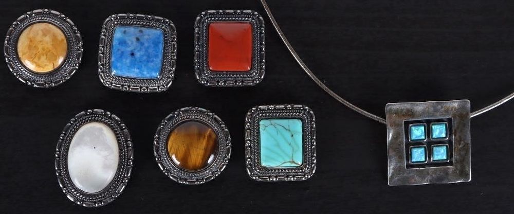 Lot 220409: SW STYLE STERLING SILVER JEWELRY BRACKETS (7)