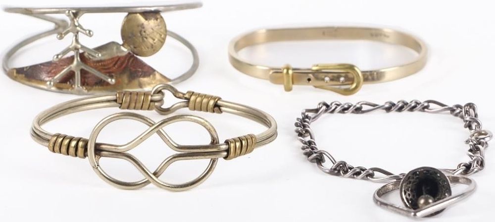Lot 220419: MEXICAN STERLING SILVER & BRASS LADIES BRACELET