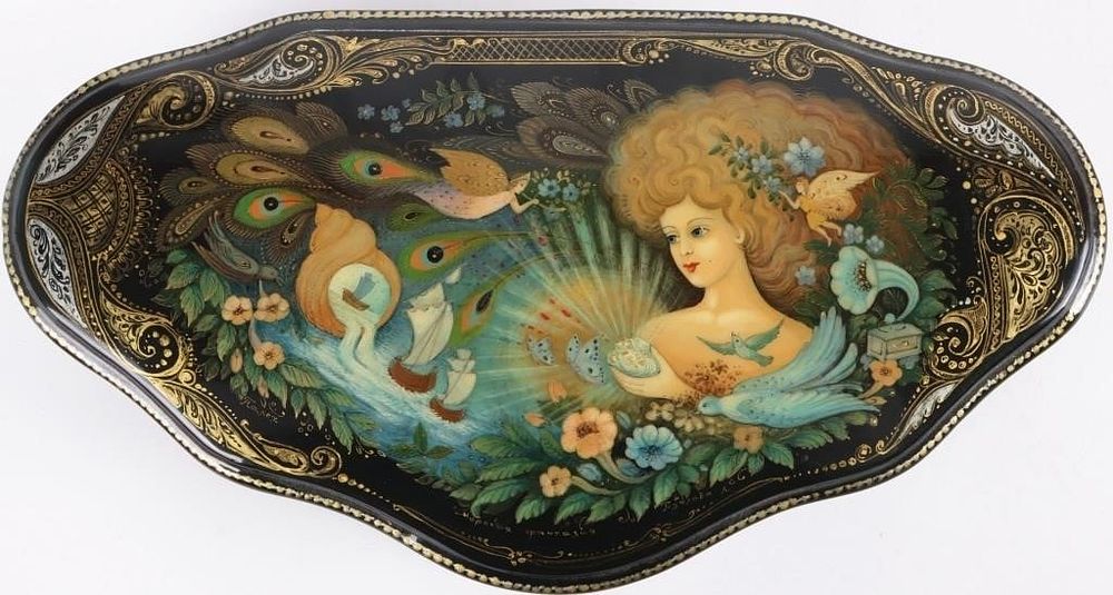 Lot 220436: VINTAGE PALEKH LACQUER BOX KHUDLOVS SEA FANTASY