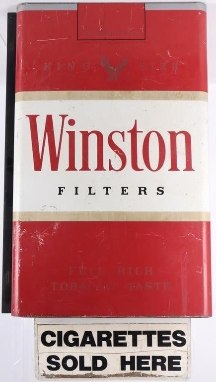 Lot 220441: VINTAGE WINSTON FILTER KING SIZE ADVERT 3-D SIGN