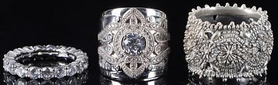 STERLING SILVER LADIES ASSORTED FASHION RINGS (3). Sterling silver ladies assorted fashion rings 