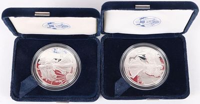 FINE SILVER PROOF 2003 & 2004 W AMERICAN EAGLES. Fine silver Proof uncirculated 2003 &amp; 2004 