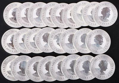 2022 1OZ AUSTRALIAN SILVER KANGAROO 25 COIN ROLL. 2022 1OZ Australian silver kangaroo 25 coin 