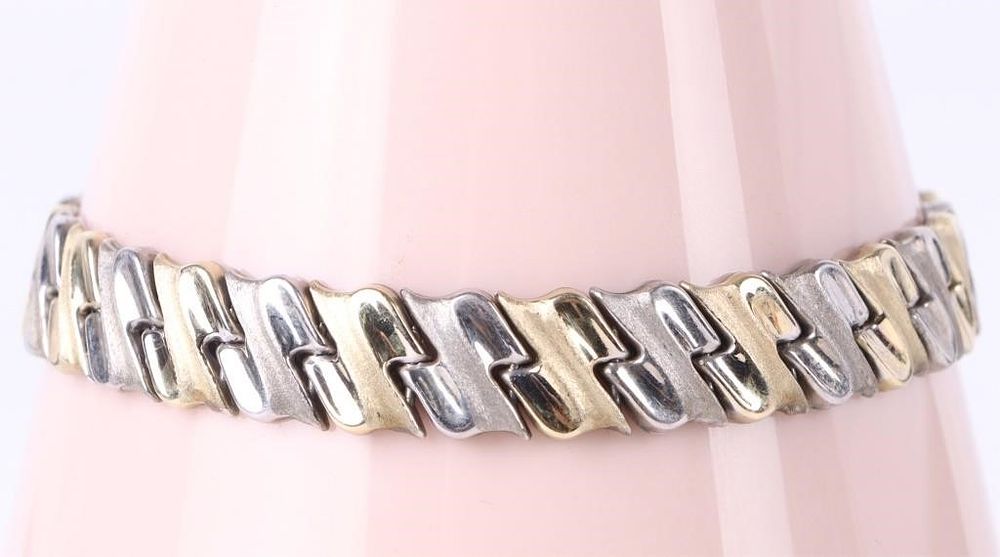 Lot 222166: GOLD PLATE & STERLING SILVER LADIES BRACELET