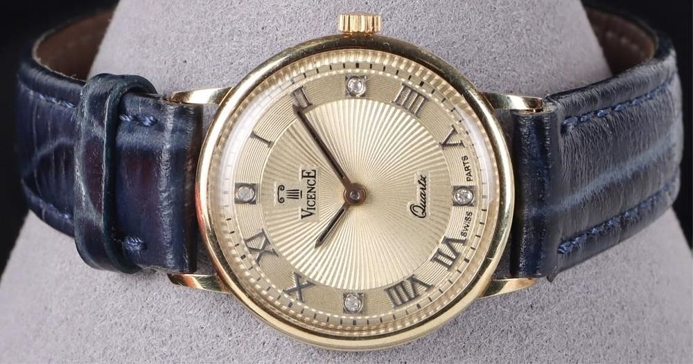 Lot 222178: VICENCE 14K YELLOW GOLD QUARTZ LADIES WRISTWATCH
