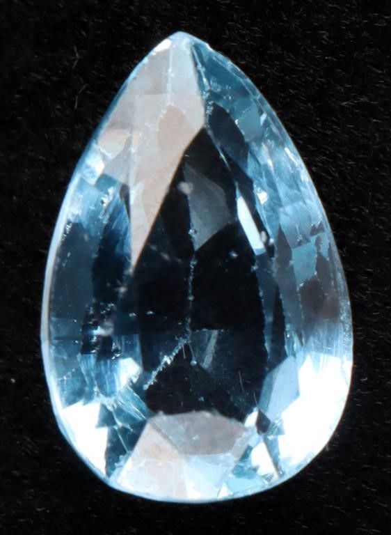 Lot 222199: 7.5 CT GENUINE LOOSE PEAR-CUT BLUE TOPAZ