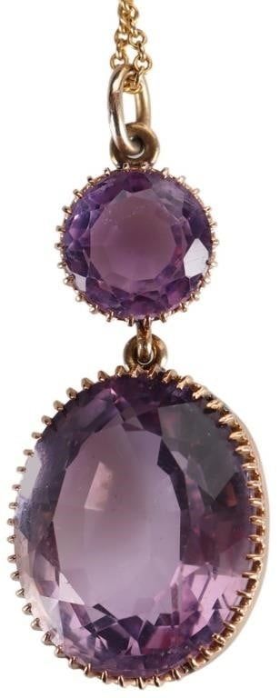 Lot 222210: 10K YELLOW GOLD AMETHYST LADIES NECKLACE