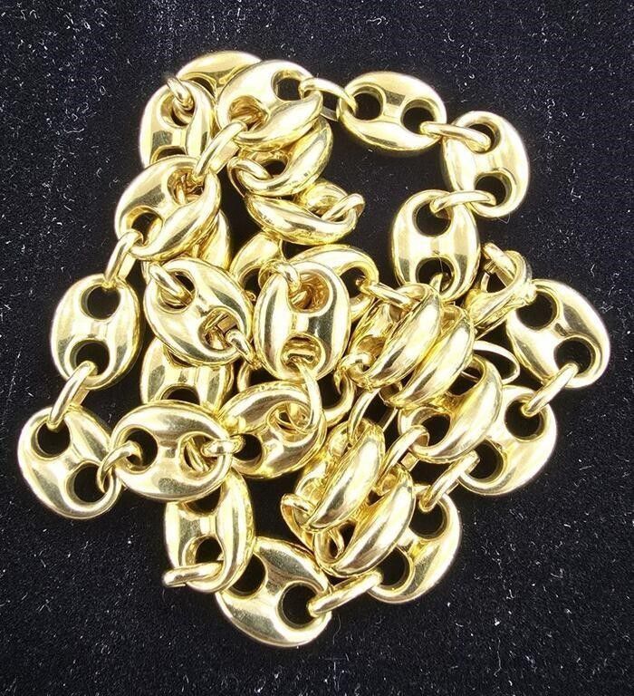 Lot 222212: 10K YELLOW GOLD GUCCI HOLLOW LINK NECKLACE