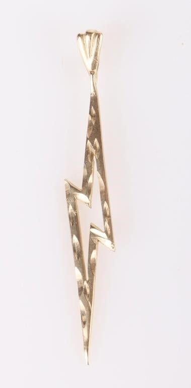 Lot 222260: 14K YELLOW GOLD LIGHTENING BOLT PENDANT