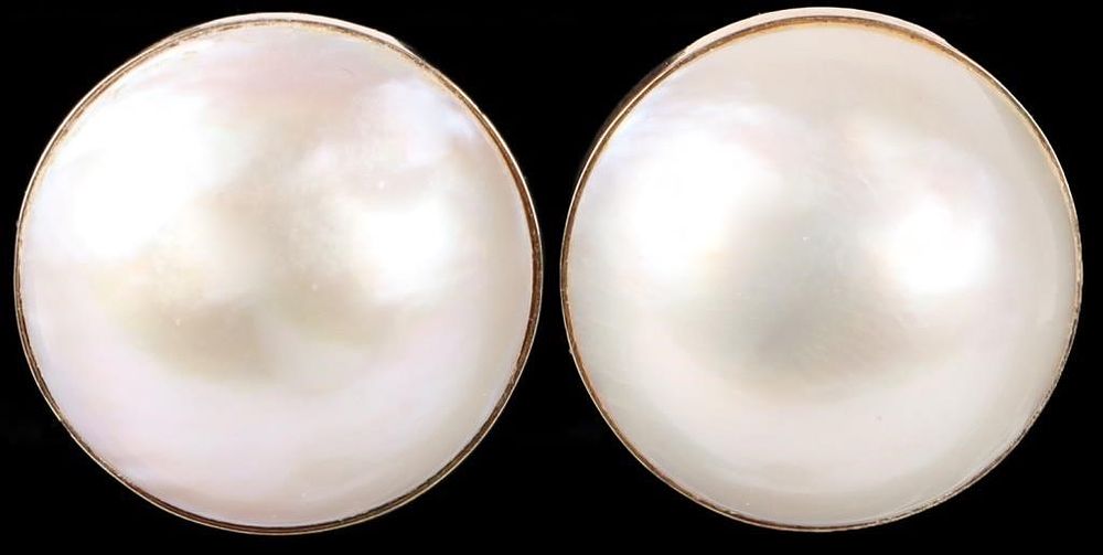 Lot 222306: 10K YELLOW GOLD LADIES EARRINGS W/ MOP STONES