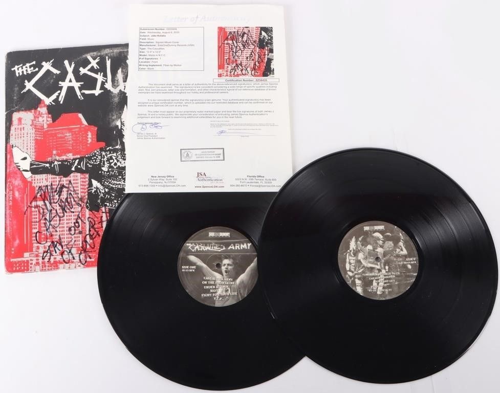 Lot 222398: JAKE KOLATIS SIGNED CASUALTIES VINYL ALBUM W/ COA