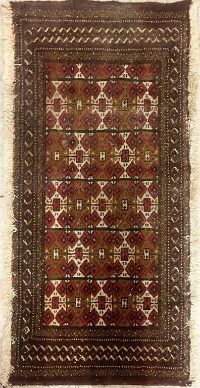Lot 223372: ORNATE PERSIAN DEEP RED SILK ANTIQUE DOOR RUG