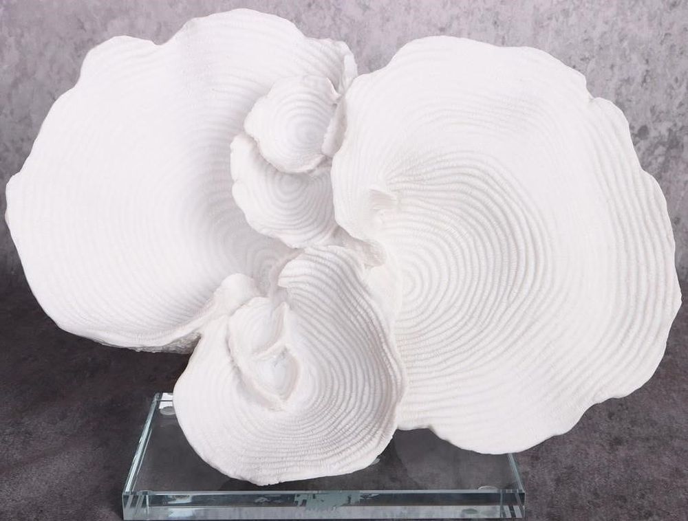 Lot 223421: FAN CORAL POLYSTONE SCULPTURE W/ ACRYLIC BASE