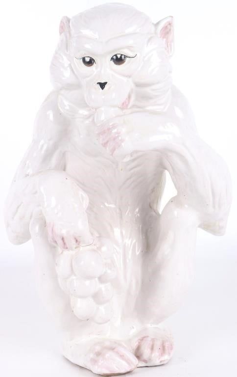 Lot 223424: VINTAGE ITALIAN BARBOTINE-SLIP CERAMIC MONKEY