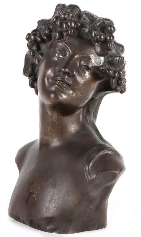 Lot 223425: J. LAMBEAUX "BUSTE DE BACCHANTE" CAST BRONZE BUST