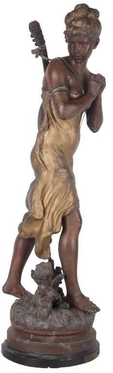 Lot 223429: L'CIGALE HIPPOLYTE MOREAU BRONZE SCULPTURE WOMAN