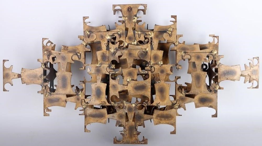 Lot 223438: BRUTALIST MARC WEINSTEIN METAL WALL ABSTRACT ART