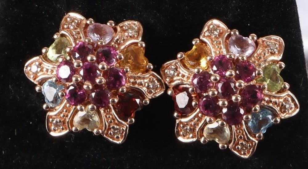 Lot 224330: 14K YELLOW GOLD LADIES EARRINGS DIAS TOPAZ PERIDOT