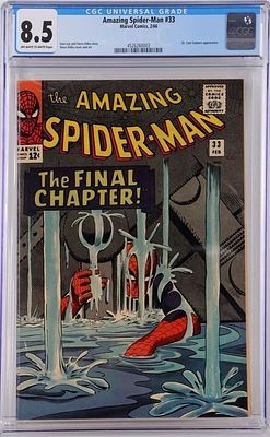 AMAZING SPIDER-MAN #33 CLASSIC COVER CGC GRADE 8.5. Amazing Spider-Man #33, to include an 