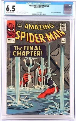 AMAZING SPIDER-MAN #33 ICONIC DITKO COVER CGC 6.5. Amazing Spider-Man #33, a Silver Age Marvel 