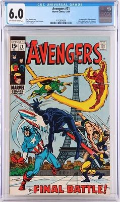 AVENGERS #71 CGC 6.0 INVADERS 1ST APP. Avengers #71 CGC 6.0. Published by Marvel Comics in 