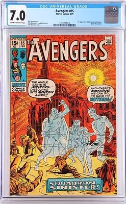 AVENGERS #85 CGC 7.0 1ST SQUADRON SUPREME APP. Avengers #85 CGC 7.0. Published by Marvel Comics 